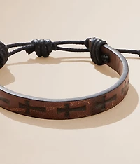 Cross Leather Bracelet