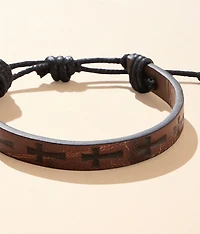 Cross Leather Bracelet