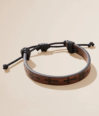 Cross Leather Bracelet