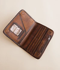 Western Concho Magnetic Leather Wallet