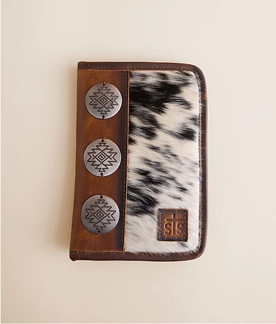 Western Concho Magnetic Leather Wallet