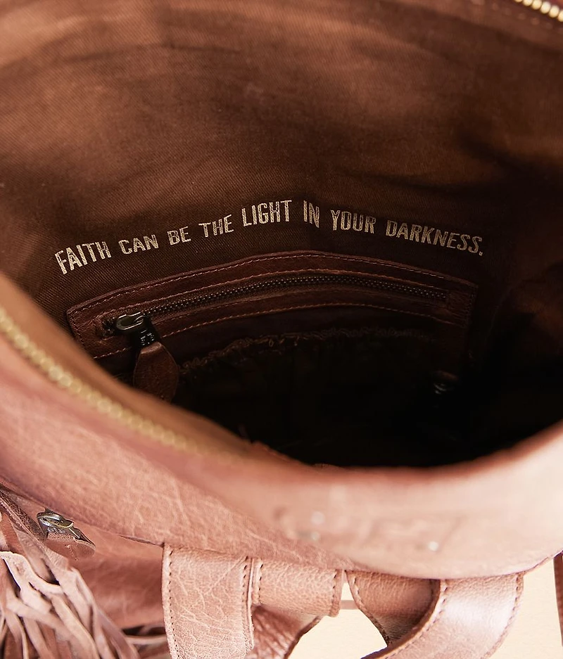 Gwen Indie Walnut Leather Fringe Backpack