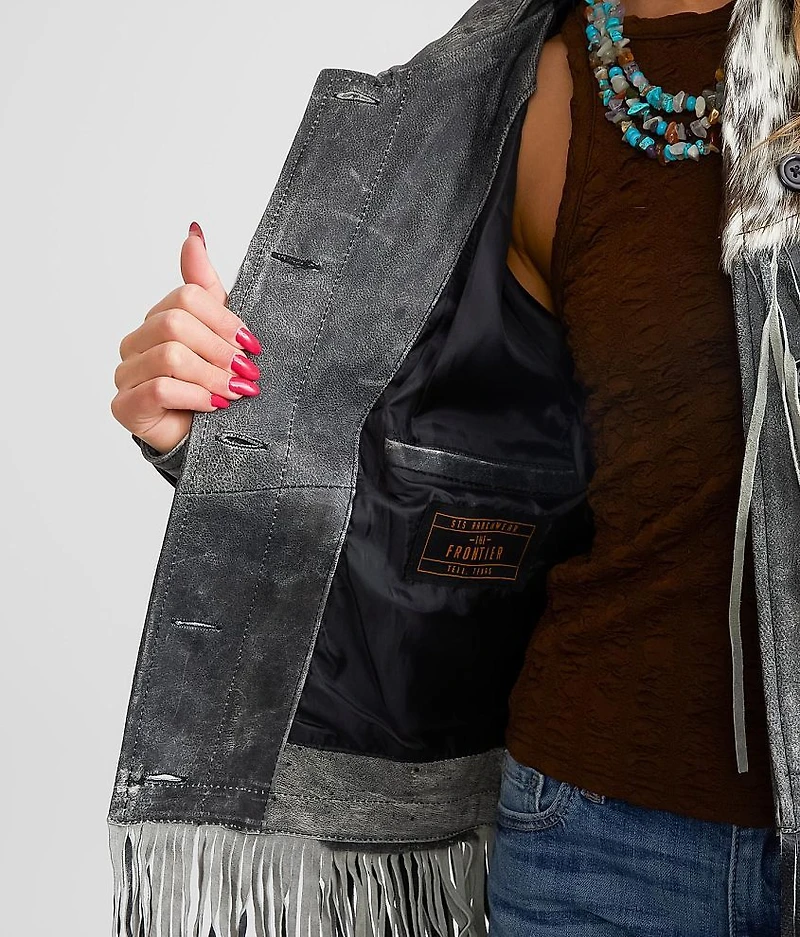 Cowhide Leather Fringe Jacket