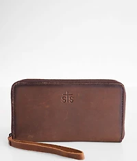 Classic Cowhide Bentley Leather Wristlet Wallet