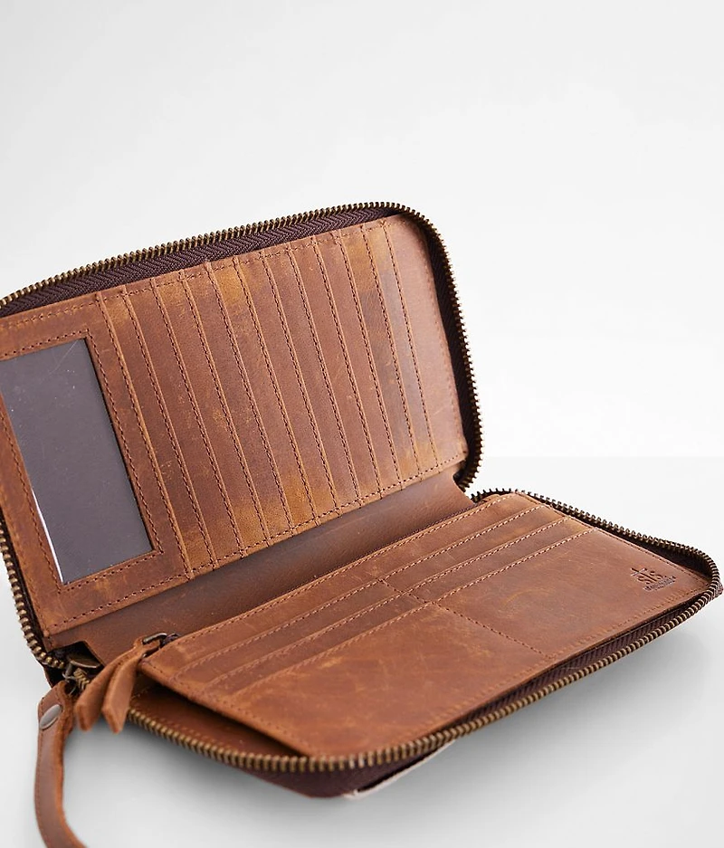 Classic Cowhide Bentley Leather Wristlet Wallet