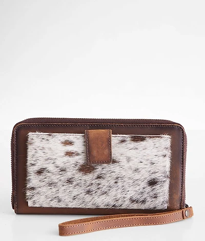 Classic Cowhide Bentley Leather Wristlet Wallet