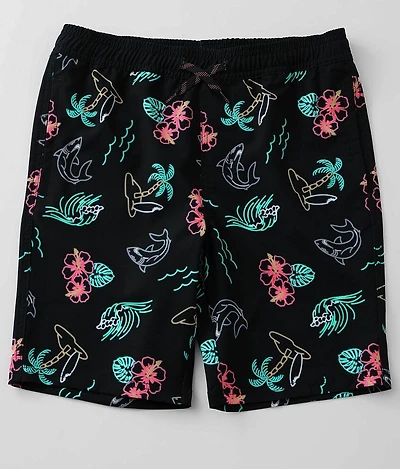 Boys - Neon Island Stretch Boardshort