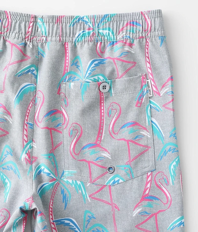 Boys - Tropical Flamingo Stretch Swim Trunks