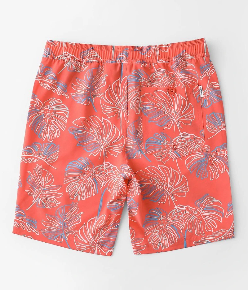 Boys - Neon Leaf Stretch Swim Trunks
