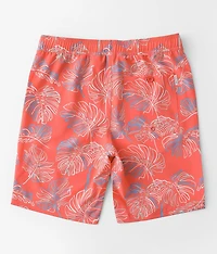 Boys - Neon Leaf Stretch Swim Trunks