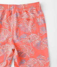Boys - Neon Leaf Stretch Swim Trunks