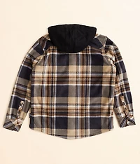 Boys - Plaid Fleece Hooded Shacket