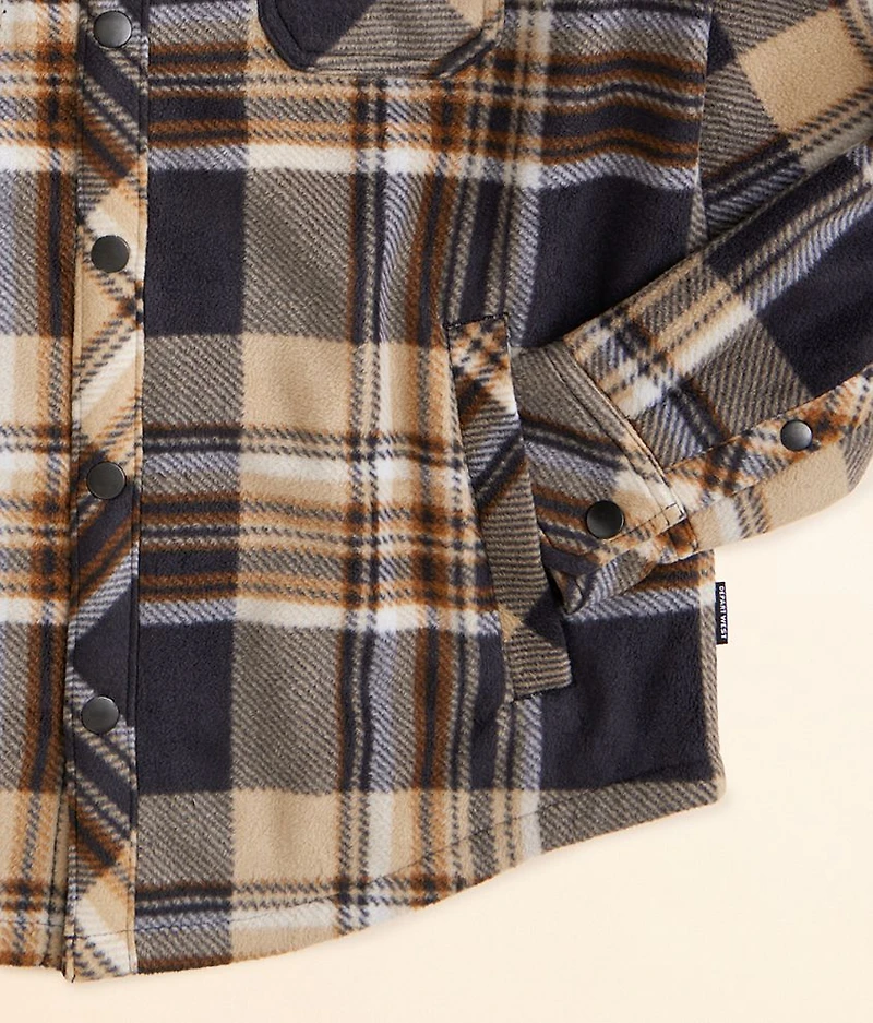 Boys - Plaid Fleece Hooded Shacket