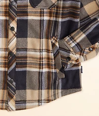 Boys - Plaid Fleece Hooded Shacket
