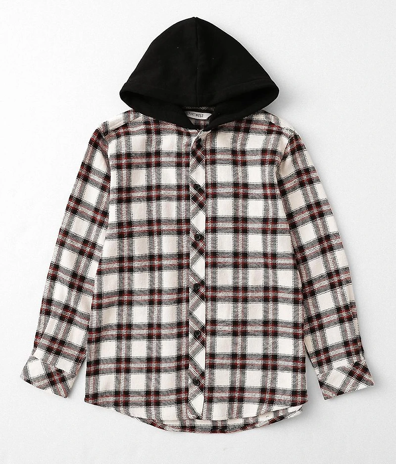 Boys - Hooded Flannel Shirt