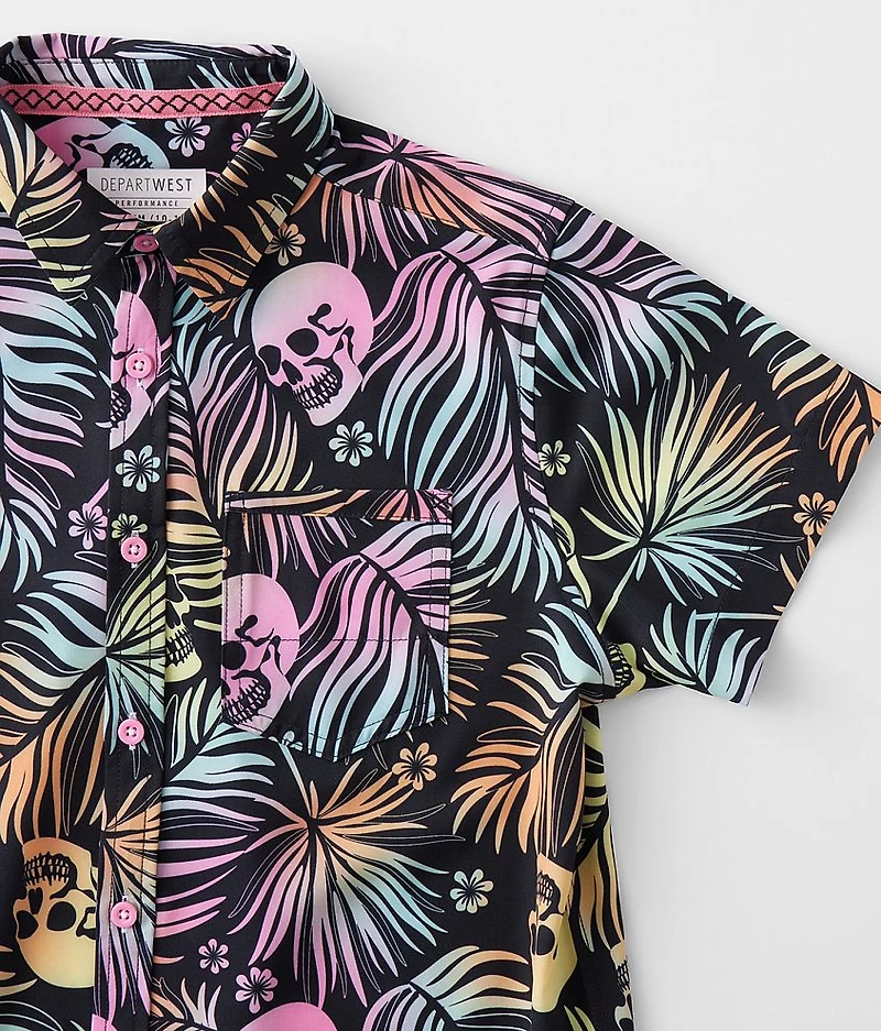 Boys - Tropical Skull Performance Stretch Shirt