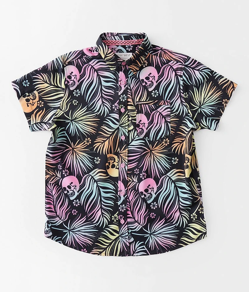Boys - Tropical Skull Performance Stretch Shirt