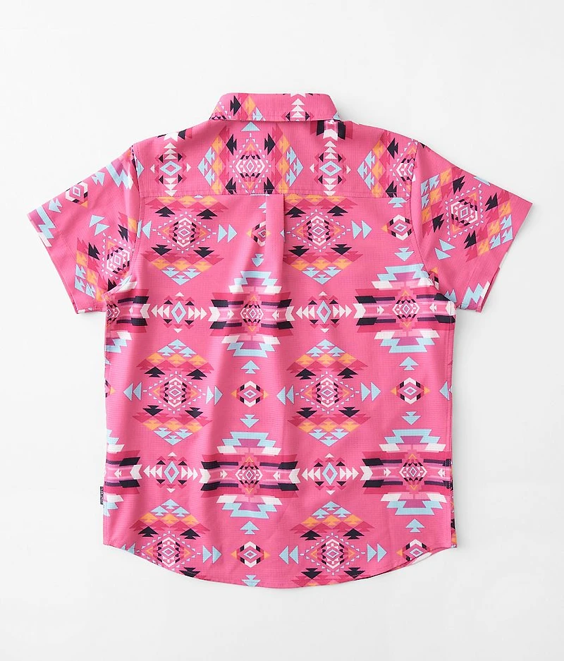 Boys - Retro Print Performance Stretch Shirt
