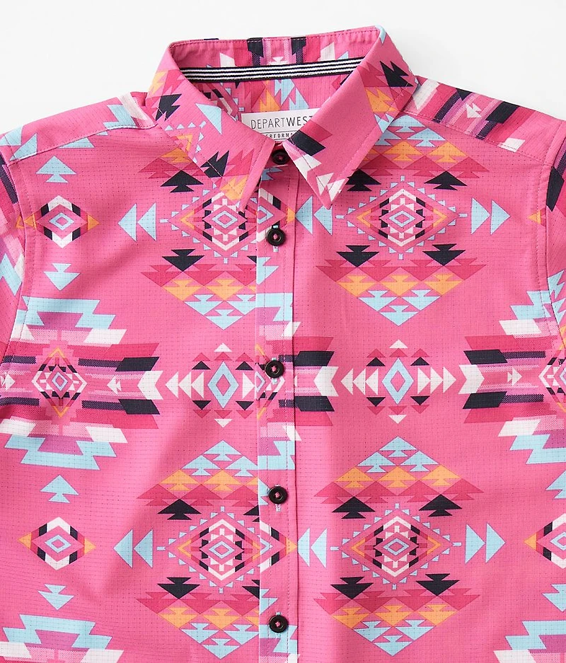 Boys - Retro Print Performance Stretch Shirt