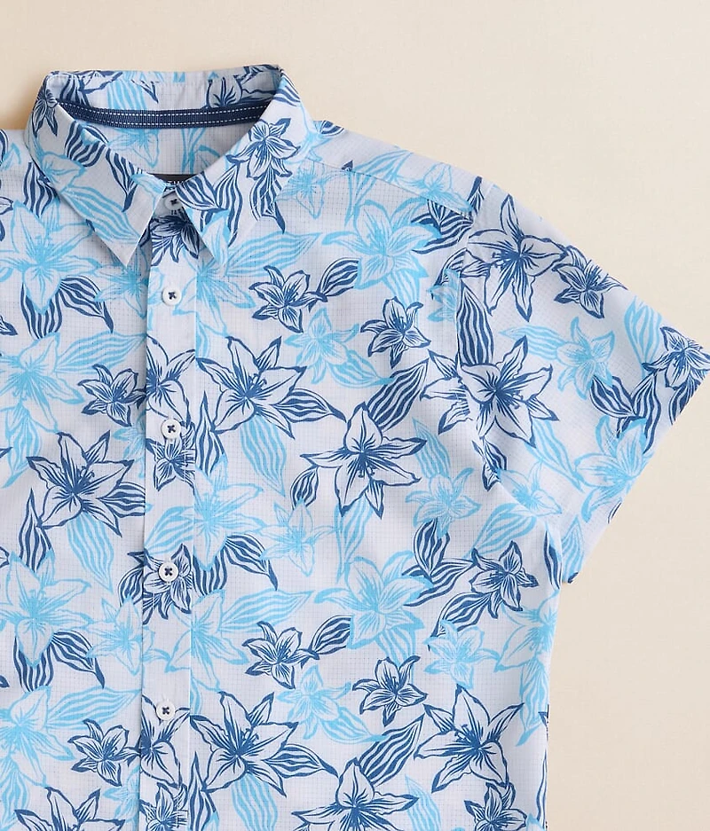 Boys - Tropical Floral Performance Stretch Shirt