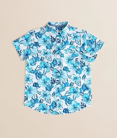 Boys - Floral Seersucker Performance Shirt