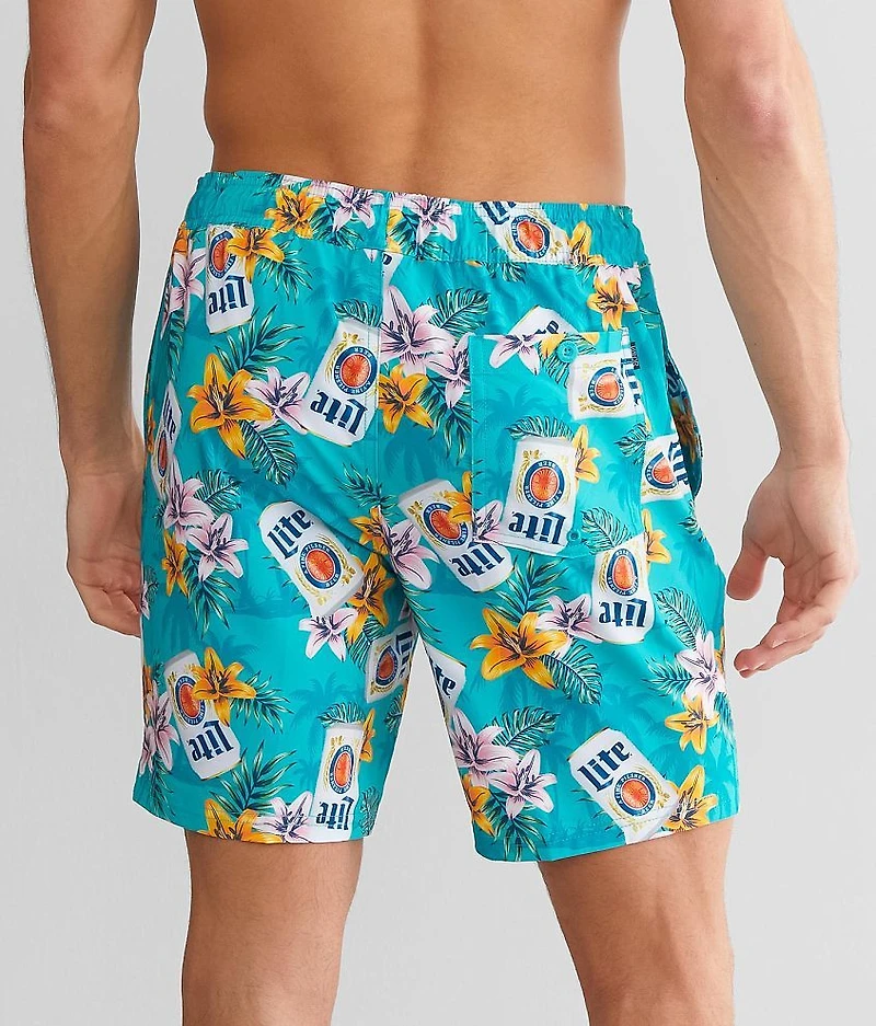 Miller Light® Palms & Lillies Stretch Swim Trunks