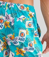 Miller Light® Palms & Lillies Stretch Swim Trunks