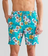 Miller Light® Palms & Lillies Stretch Swim Trunks