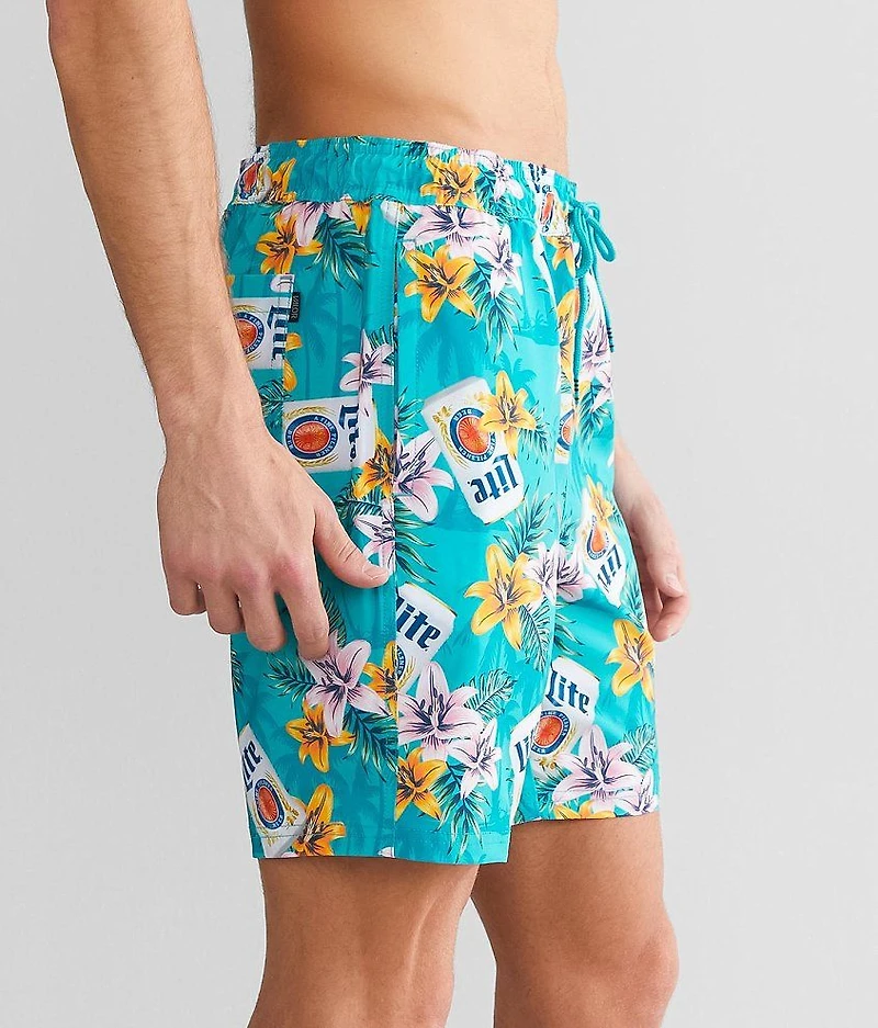 Miller Light® Palms & Lillies Stretch Swim Trunks