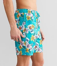 Miller Light® Palms & Lillies Stretch Swim Trunks
