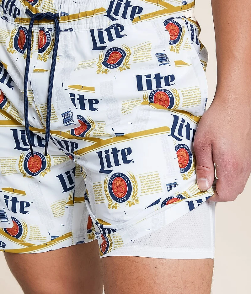 Miller Light® Labeled Stretch Swim Trunks
