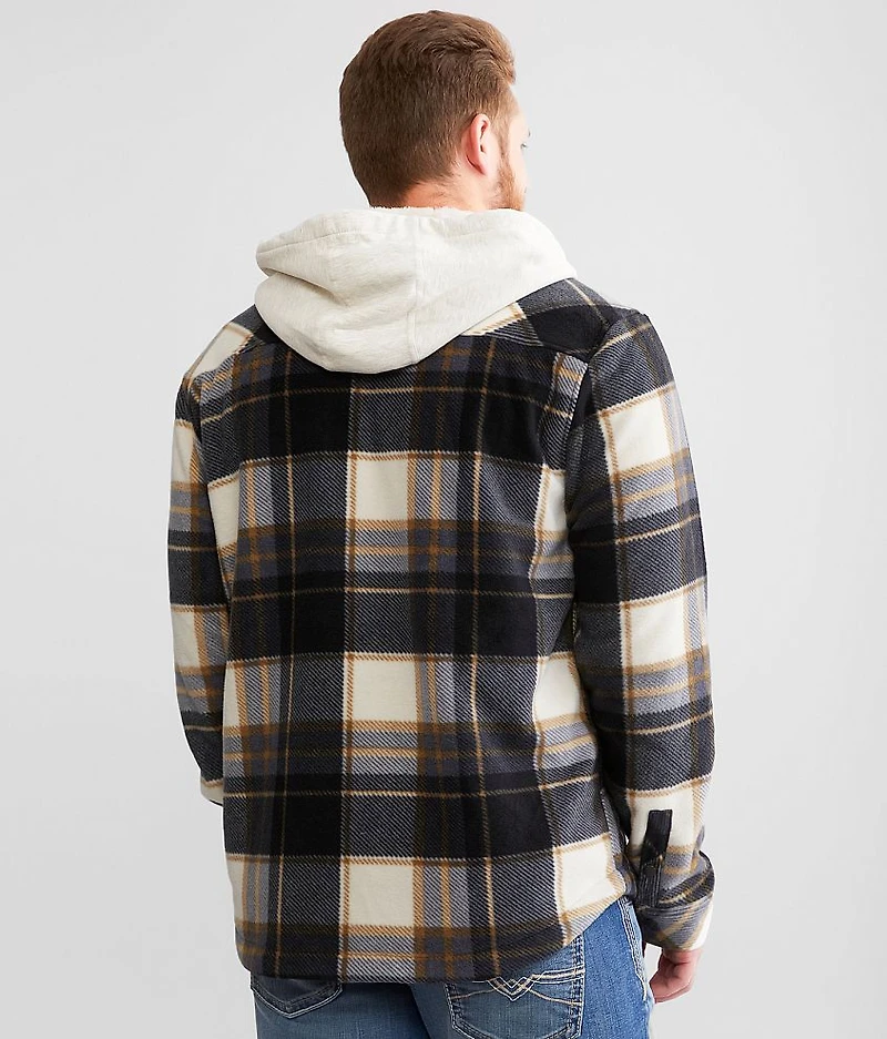 Plaid Fleece Hooded Shacket