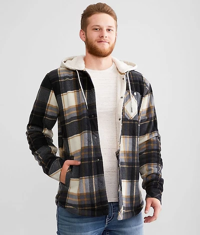 Plaid Fleece Hooded Shacket