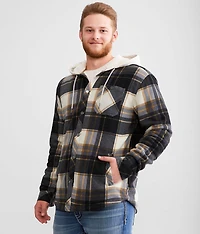 Plaid Fleece Hooded Shacket