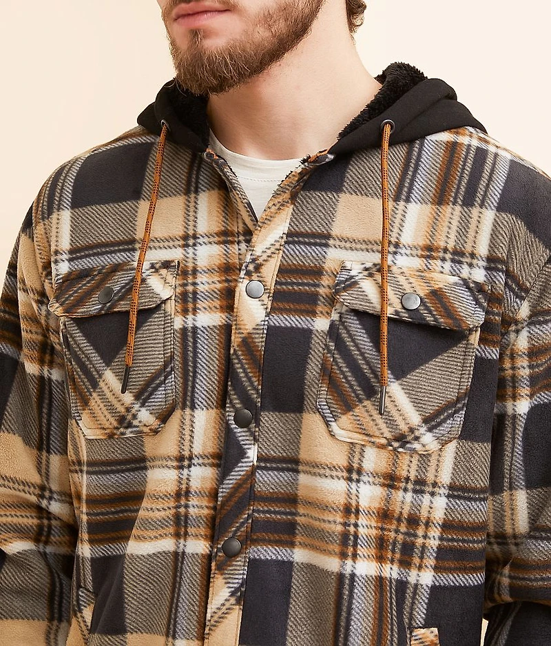 Plaid Fleece Hooded Shacket