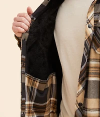 Plaid Fleece Hooded Shacket