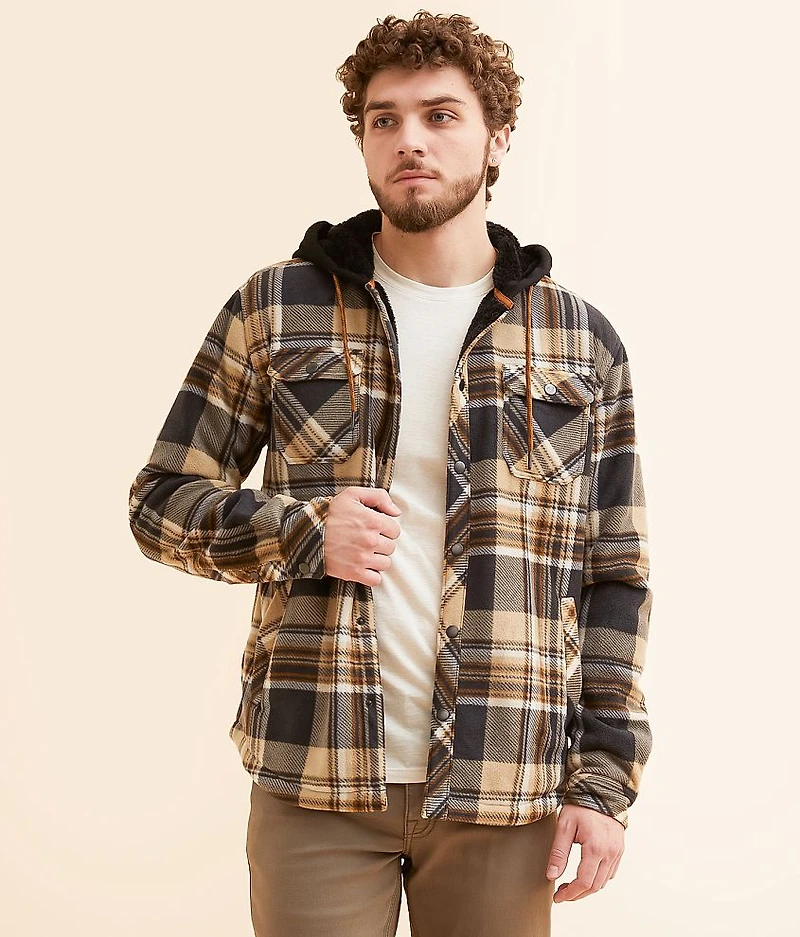 Plaid Fleece Hooded Shacket