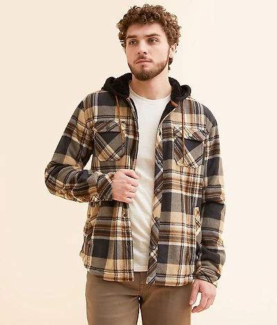 Plaid Fleece Hooded Shacket
