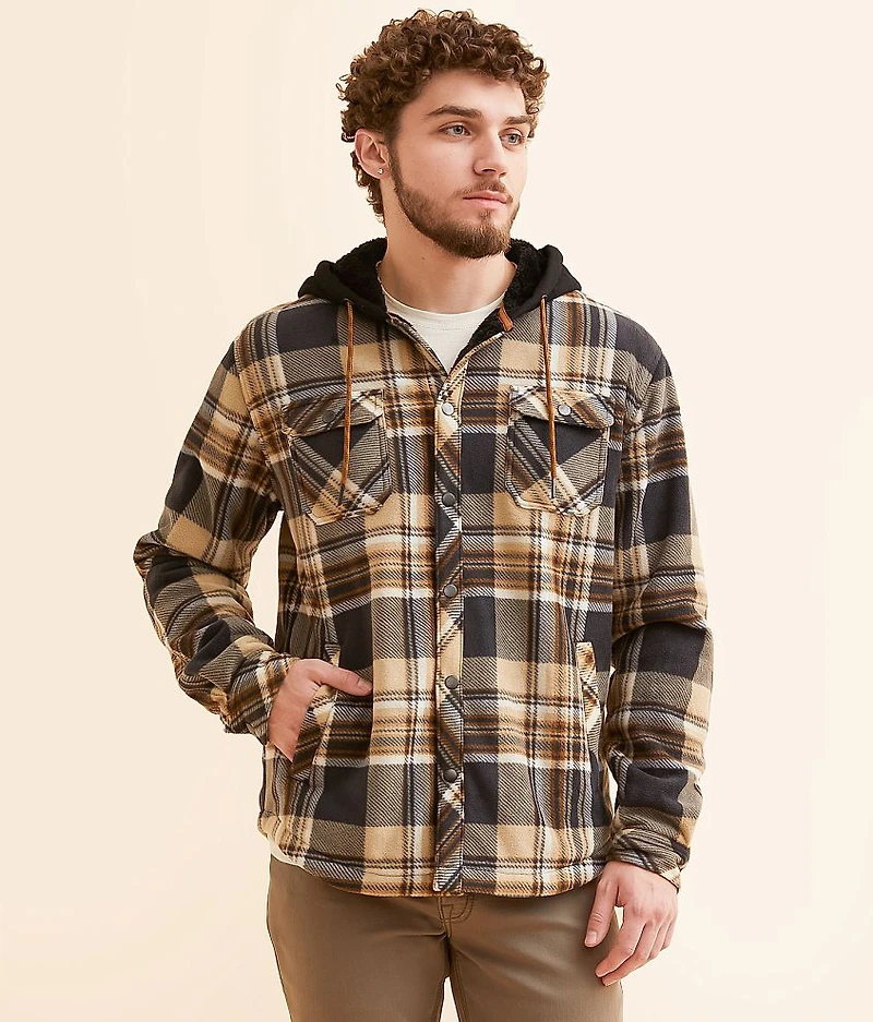 Plaid Fleece Hooded Shacket