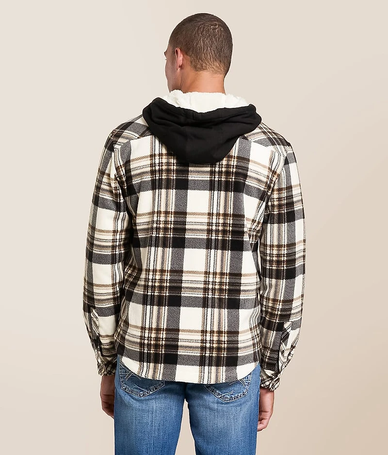 Plaid Fleece Hooded Shacket