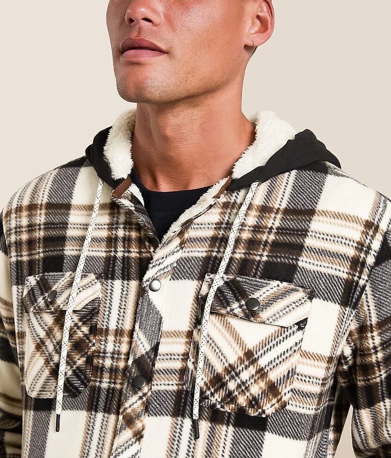 Plaid Fleece Hooded Shacket