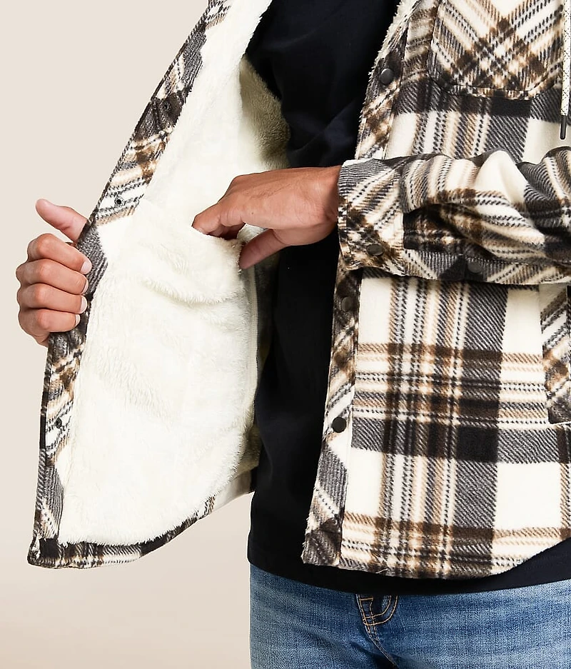 Plaid Fleece Hooded Shacket