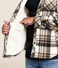 Plaid Fleece Hooded Shacket