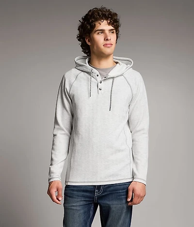 Textured Henley Hoodie