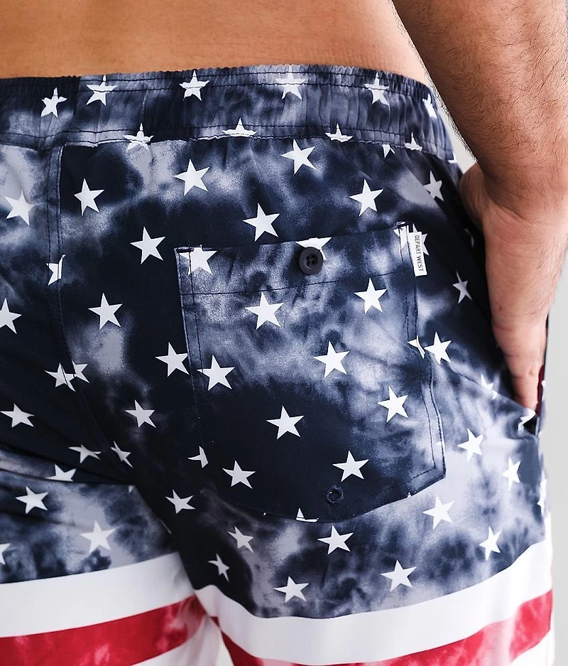 Flag Stretch Swim Trunks