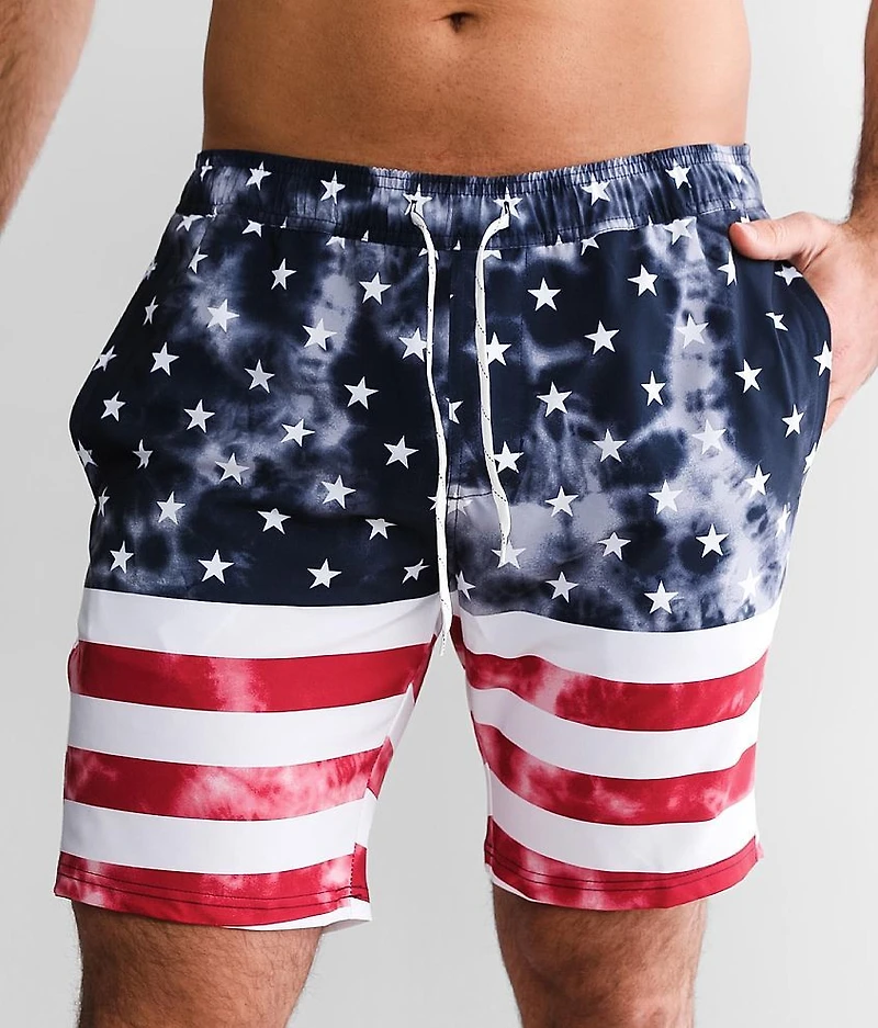 Flag Stretch Swim Trunks