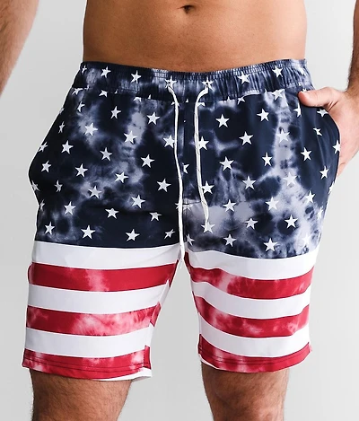 Flag Stretch Swim Trunks