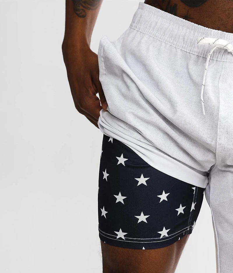 Marled Stretch Swim Trunks