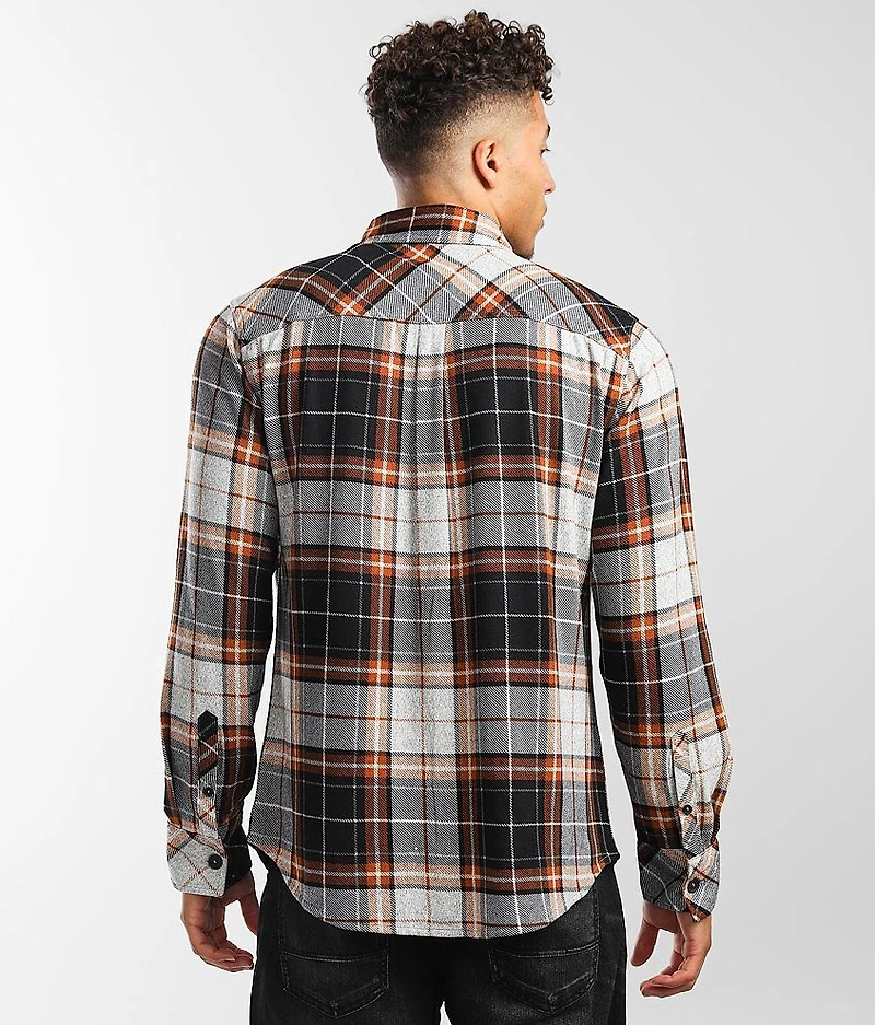 Knit Plaid Stretch Shirt