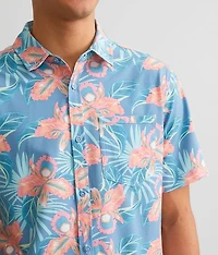 Tropical Floral Performance Stretch Shirt